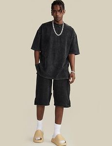 T-shirts surdimensionnés pour hommes Vintage Tee Loose Fit Short Sleeve Casual Streetwear Baggy Washed Unisex Tops - Product Image 2