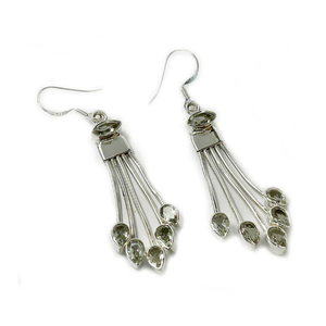 Pendiente de piedras preciosas de amatista verde con corte de pera, ajuste de bisel de plata de ley 925, pendiente de moda Chapado en plata para regalo de boda. - Product Image 5