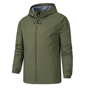 Veste coupe-vent unisexe sur mesure avec logo, taille plus, imperméable, à fermeture éclair, à capuche, col montant, teinte, pour l'extérieur - Product Image 3