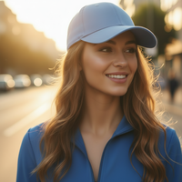 Casquette de baseball en coton sergé épais de haute qualité, bleue, avec logo personnalisé, style streetwear sportif, idéale pour l'été, fabrication OEM à prix abordable