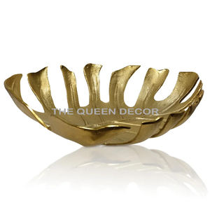 Top Trending Aluminum <b>Metal</b> Unique Shape Gold Antique Finished Wavy <b>Edge</b> Japanese Decorative Bowl for Elegant Dining Table - Product Image 3