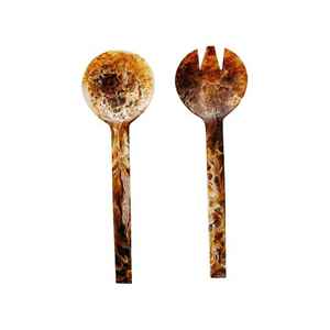 Ensemble de 2 couverts à salade en acier inoxydable avec poignée en bois Produit indien fait à la main Alimentation personnalisable pour usage domestique et cuisine - Product Image 3