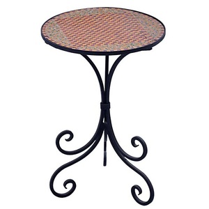 Mesa cuadrada de hierro con revestimiento de polvo negro, mesa cuadrada de metal de cristal negro Tuffon para muebles para el hogar - Product Image 6