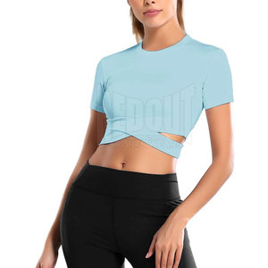 Nueva moda Crop Top camisas logotipo personalizado impresión algodón camisetas mujeres Crop Top camiseta para la venta en línea - Product Image 2