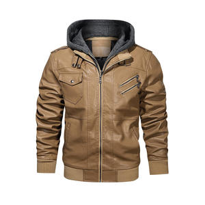 Chaqueta de Cuero para Hombre con Capucha, Diseño Personalizado, Cómoda, Duradera, Cálida, Ligera, Estilo Casual, Ropa Urbana, Venta al Por Mayor - Product Image 1