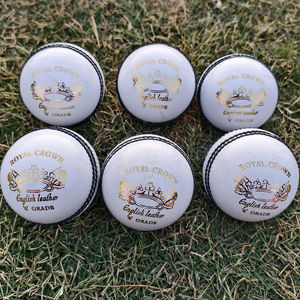 Pelota de críquet de cuero blanco OEM para T20 ODI Match and Practice 4 piezas cosida a mano - Product Image 1