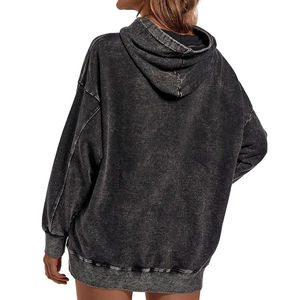 Sudadera con capucha de lavado ácido de gran tamaño para mujer con logotipo personalizado 2025, nuevo diseño, sudadera de lavado ácido de invierno con servicio OEM ODM - Product Image 5