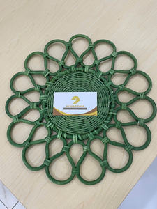 Stylish Vintage Rattan Charger Plate for Dining Rooms Handcrafted Rattan Charger Plate for Cozy Gatherings - Product Image 4