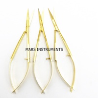 Ciseaux à ressort pour manucure plaqués or, extra-affûtés, droits/courbes, micro-ciseaux pour cuticules, pour la coupe des sourcils