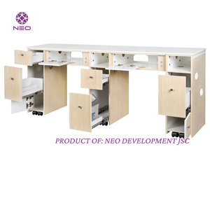 Venta al por mayor cuidado de uñas doble manicura mesa escritorio de Vietnam salón de uñas muebles con secador equipo de salón de belleza - Product Image 5