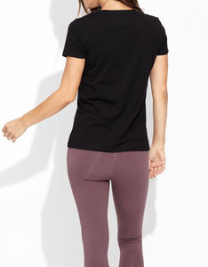 Camiseta de algodón barata personalizada de alta calidad para mujer 2027, camiseta informal de media manga con cuello de pico profundo para mujer - Product Image 5