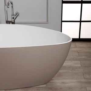 Bañera Independiente de Resina de Mármol Beige, Modelo Roma, de Calidad Premium - Product Image 1