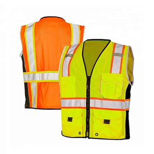 Gilets de sécurité réfléchissants personnalisables multicolores à haute visibilité pour femmes et hommes, avec fermeture éclair, fluorescents, OEM - Product Image 4