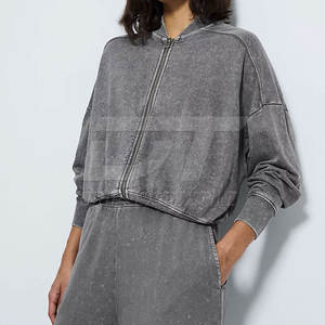 ชุดวอร์มซักด้วยกรดทำจากโพลีเอสเตอร์แห้งเร็วชุดวอร์มผ้าฝ้ายผสมกรด - Product Image 2