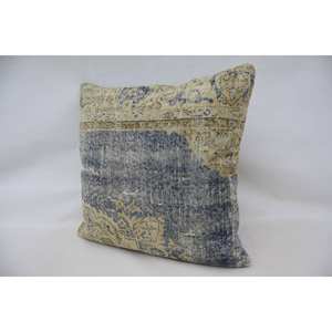 Almohada de lana de retazos Kantha tejida Beige, cojín decorativo de 32x32 pulgadas, estampado Floral bordado Vintage, antideslizante, ecológico - Product Image 4