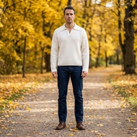 Atellier Julls Odm & Oem, polo en tricot pour homme de haute qualité, printemps et été, manches longues, coupe ajustée, pull-over