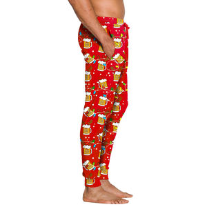 Pantalones de chándal de Navidad con estampado Digital para hombre, cintura con cordón, pierna recta, sueltos, informales, diseño de tema navideño, pantalones de chándal para hombre - Product Image 3
