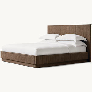 เฟอร์นิเจอร์ห้องนอนไม้สไตล์โบราณไม้เนื้อแข็งขนาดคิงไซส์โครงเตียงสำหรับบ้านและโรงแรม - Product Image 5