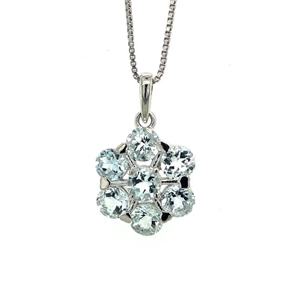 Personalizado OEM joyería fina encanto colgante Popular plata 925 blanco circón cúbico flor forma collares finos colgantes y dijes - Product Image 1