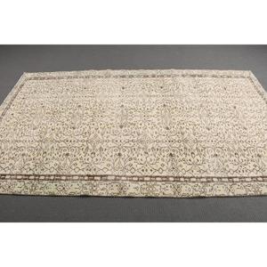 Alfombra Turca Vintage de 5.1x8.6 pies, Alfombra Marroquí Blanca - Product Image 2