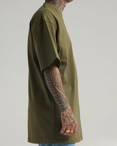 เสื้อยืดไหล่ลงของผู้ชายแบบพรีเมี่ยมเสื้อผ้าแนวสตรีทโอเวอร์ไซส์เสื้อยืดผ้าฝ้ายแฟชั่นลำลองสั่งทำได้ - Product Image 3