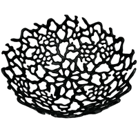 Gesneden werk Art Deco design aluminium fruit schaal met zwarte poedercoating afwerking bruiloft Ramadan stijlvol servies huis kantoor