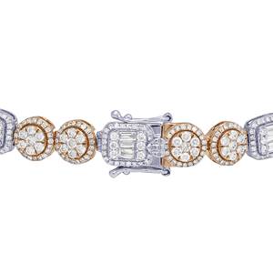 Trendy Round Link Design <b>Bracelet</b> 10K <b>Rose</b> <b>Gold</b> Lab Diamond <b>Women</b> Jewelry <b>for</b> Party and Gift - Product Image 3