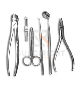 Instruments chirurgicaux 6 pièces ensemble de chirurgie dentaire manuel en acier avec pince à miroir buccal ciseaux pinces dentaires - Product Image 1