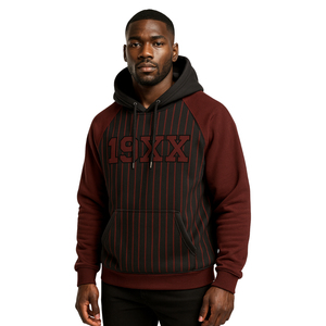 Année de fondation KAP Pull à capuche noir Maroon Manches raglan Rayures Mélange de coton Fraternité grecque Vêtements Divine Nine HBCU - Product Image 1