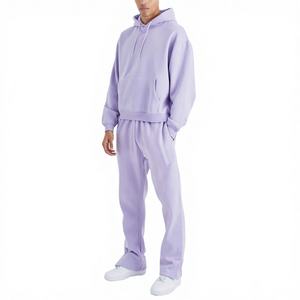 Ensembles de survêtements personnalisés pour femmes, poids lourd 100% coton et velours, nouveau style de survêtement d'hiver avec capuche, sérigraphie - Product Image 1