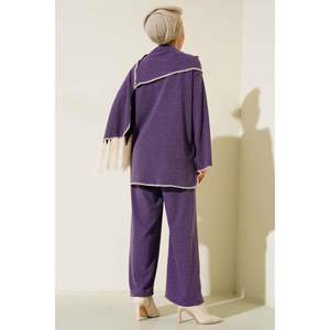 Écharpe à double poche, ensemble de 2 pièces, violet - Product Image 3