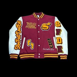 Fabrication OEM de vestes bomber épaisses de haute qualité pour femmes, broderie personnalisée, veste universitaire - Product Image 3