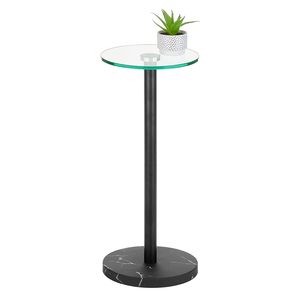 Hot Selling Modern Design Glass Top Side <b>Table</b> Round Accent Metal Furniture for Living Room with <b>Matt</b> Drink <b>Table</b> - Product Image 4