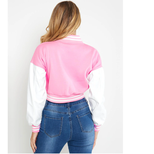 Veste Varsity Pride Vintage mélange de laine de qualité supérieure avec lettrage en chenille classique et vestes universitaires à logo rayé côtelé Pakistan - Product Image 2