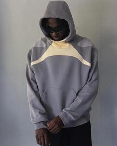 Sweat à capuche pour hommes 100% coton personnalisé de haute qualité, surdimensionné, épais, polaire, épaules tombantes, grande taille, vêtements de sport, bouffée brodée - Product Image 2