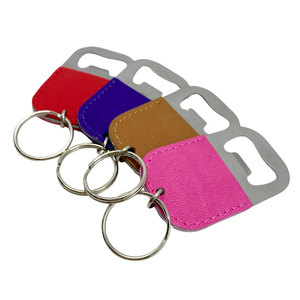 Regalos baratos logotipo personalizado grabado láser pu cuero abrebotellas llavero - Product Image 2