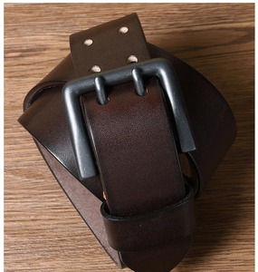 Qualité supérieure 3cm d'épaisseur peau de vache ceinture en cuir véritable hommes concepteur de luxe mâle ceinture Double broche personnalisé Cowboy jean sangle - Product Image 2