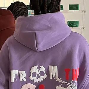 Haute qualité 300gsm bouffée impression avant Y2K sweat à capuche femme surdimensionné 100% coton couleur personnalisée saison d'hiver col à capuche - Product Image 5