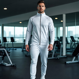 2024 vêtements de sport fermeture éclair Jogging porter survêtement hommes entraînement exercice camionneur fermeture éclair veste et pantalon football survêtements hommes - Product Image 4