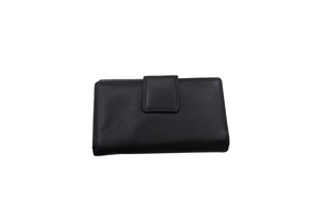 Utilisation bidirectionnelle unisexe noir personnalisé sac à main fait à la main de nombreux emplacements pour cartes avec fermeture à rabat magnétique portefeuille personnalisé de concepteur - Product Image 6