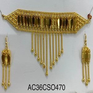 Nuevo conjunto de Chik de moda de alta calidad con pendientes, conjuntos de joyas árabes chapados en oro para mujer - Product Image 1