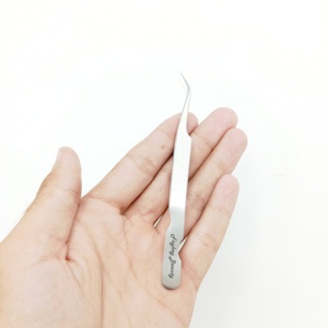 Prix pas cher sans forme de couleur extension de cils pince à épiler pointe de fibre et échelle disponible pince à épiler en acier inoxydable - Product Image 3