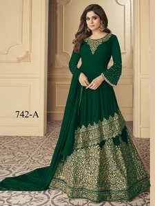 Costume Salwar en fausse Georgette lourde et belle de style moderne à la mode avec Dupatta avec fournisseur de travaux de broderie Codding de l'Inde - Product Image 5