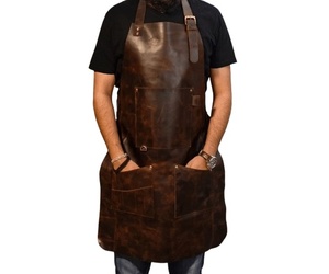 ผ้ากันเปื้อนหนังแขนกุดสีดำทนทานสำหรับตั้งแคมป์กลางแจ้งงานไม้ย่างงานทำมือ2025งานออกแบบได้ตามต้องการ - Product Image 1