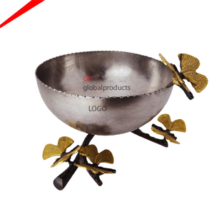 Bol à papillon doré de qualité supérieure, bol en acier inoxydable et en laiton pour mariage, décoration d'hôtel - Product Image 1
