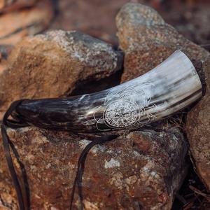 Nuevo hecho a mano negro antiguo artesanía Natural cuerno de búfalo silbato lámpara de sal técnica tallada estilo amor toque Real sonido Natural - Product Image 1