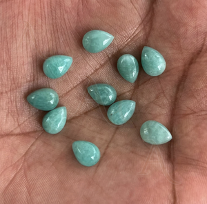 หินอัญมณีทรงหยดน้ำทำจากหินอัญมณีแบบแบนราบเหมือนปล่อยลูกแพร์จากอเมซอนธรรมชาติ - Product Image 2