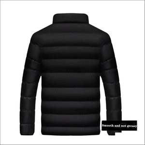 Blouson matelassé en toile pour homme, haute qualité, hiver, style streetwear décontracté, logo imprimé personnalisé sur le devant, coupe ample, col montant, imperméable - Product Image 2