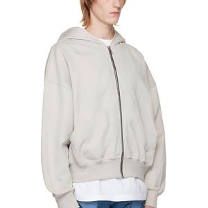Moitié Blanc Full Zip up Hoodies Unisexe De Luxe Qualité 100 Coton Polaire Heavyweight Thermique Confortable Élégant Hommes Zip Hoodies - Product Image 1