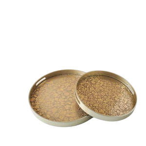 Plateau de service en métal de conception imprimée pour hôtel Restaurant dîner de mariage café petit déjeuner cuisine Accents décoratifs de table - Product Image 2